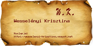 Wesselényi Krisztina névjegykártya